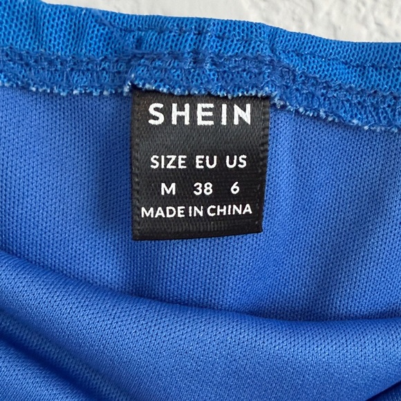 Shein Blue Strapless Tie Dye Tube Dress - Picture 7 of 9